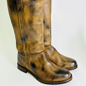 H. By Hudson Riding Boots Size 40 US 9 Brown Distressed